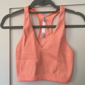 Free People Movement Neon Orange Workout Bra Top